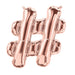 16'' Foil Hashtag # - Rose Gold Packaged Air Fill