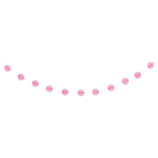 Lovely Pink Honeycomb Ball Garland, 7 ft