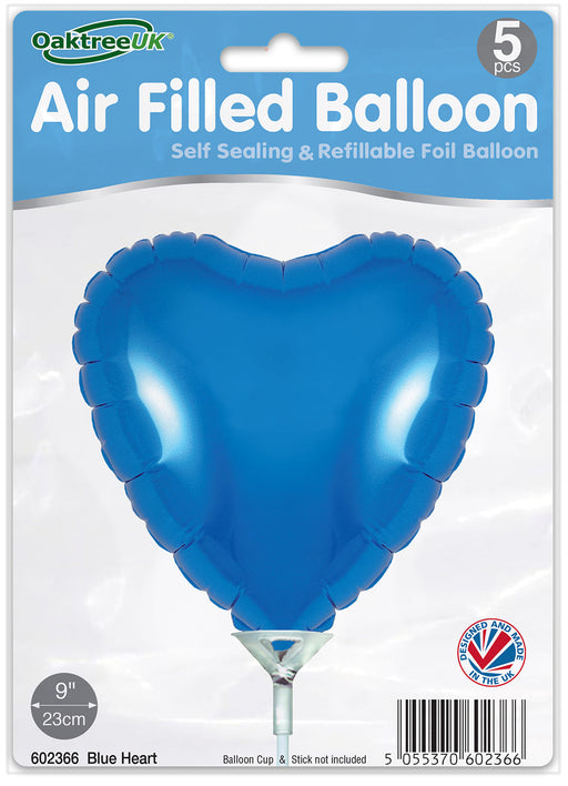Blue Heart (9 Inch) Packaged 5pk