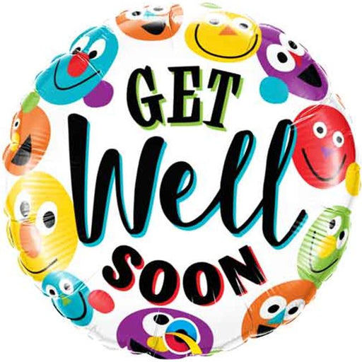 Get Well Soon Smileys Foil Balloon