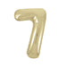 Champagne Gold Number 7 Shaped Foil Balloon 34'', Packaged