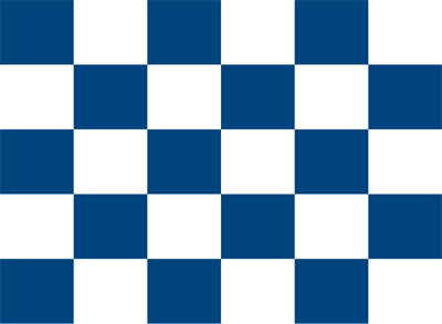 Chequered Blue/White Flag 3Ftx5Ft