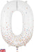 34" Number 0 Sparkling Fizz Holographic Rose Gold