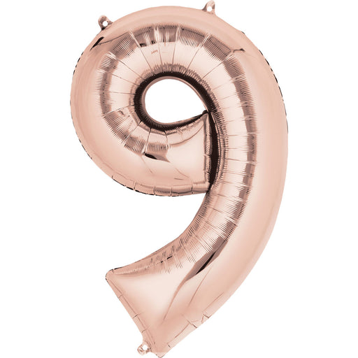 Number 9 Rose Gold Minishape Foil 16 Inch