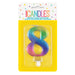 Rainbow Metallic Number 8 Candle