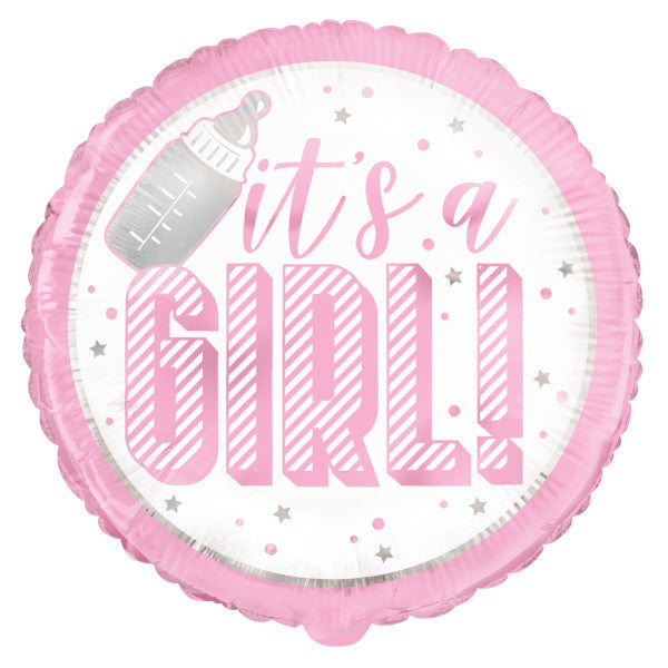 Pink It'S A Girl Foil Balloon 18''