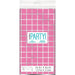 Silver & Bright Pink Rectangular Foil Table Cover
