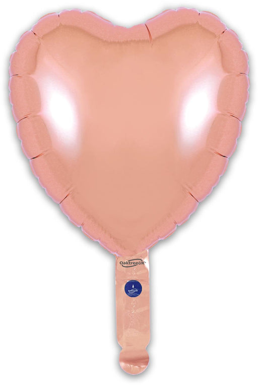 Oaktree UK Foil Balloon Rose Gold Heart (9 Inch) Packaged 5pk