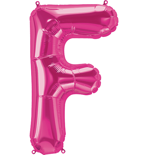 34'' Super Shape Foil Letter F - Magenta