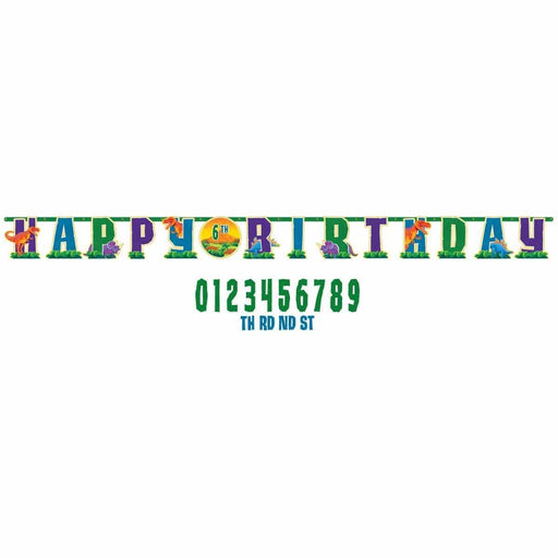 Dinosaur Jumbo Add Any Age Letter Banner Kit 10ft