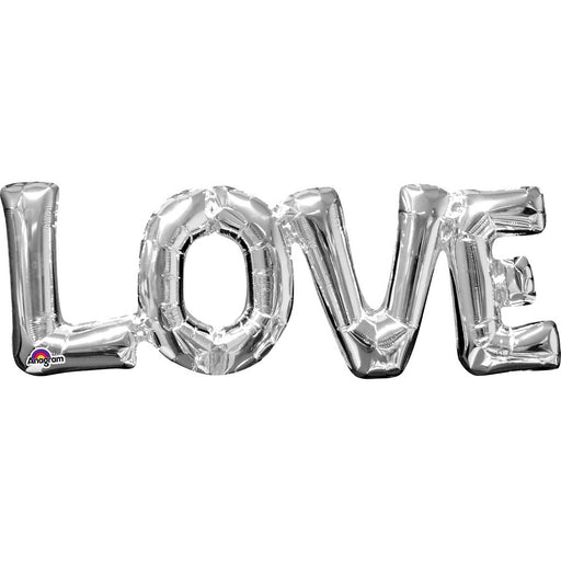Love Silver Air Fill Balloon 63Cm X 22Cm