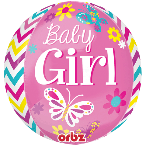15'' Foil Orbz Beautiful Baby Girl