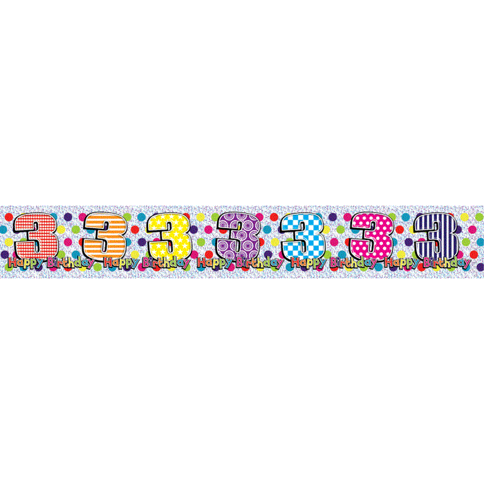 Foil Banner 3rd Happy Birthday