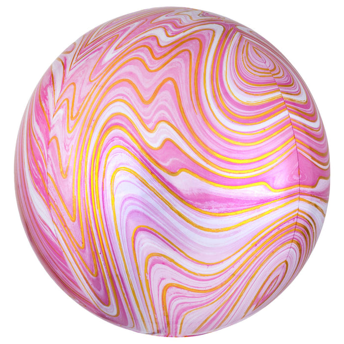 15'' Foil Orbz Pink Marblez 1Pk