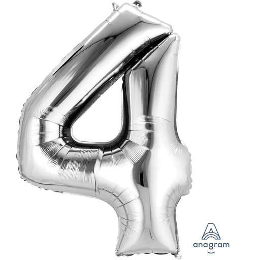 34'' Shape Foil Number 4 - Silver (Anagram)