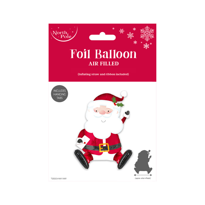 Santa Sitting Foil Balloon 50 X 60Cm