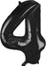 34'' Shape Foil Number 4 - Black (Unique)