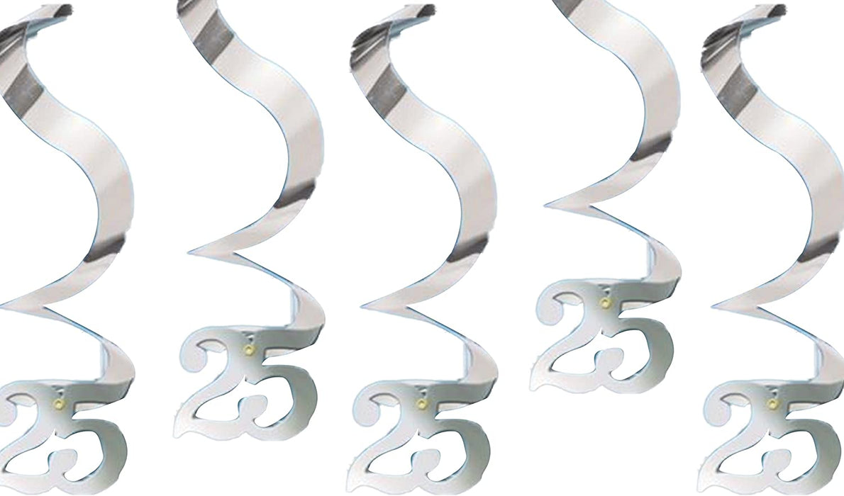Silver Anniversary Swirls 5Pk