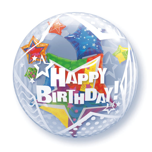 24'' Double Bubble Birthday Twinkling Stars
