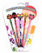 Cute Pencils And Erasers 5Pk