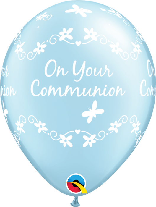 11'' Pearl Lt Blue Communion Butterflies