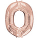 16'' Foil Letter 0 - Rose Gold Packaged Air Fill (Anagram)
