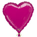 32 Inch Heart Fuchsia Plain Foil (Flat)