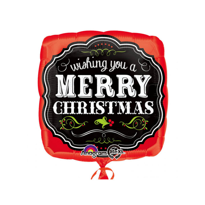 18'' Merry Christmas Chalkboard Foil Balloon
