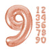 Rose Gold Number 9 Shaped Foil Balloon 34''