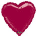 18 Inch Heart Burgundy Plain Foil (Flat)