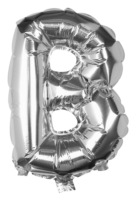 Silver Letter B Foil Balloon 16"