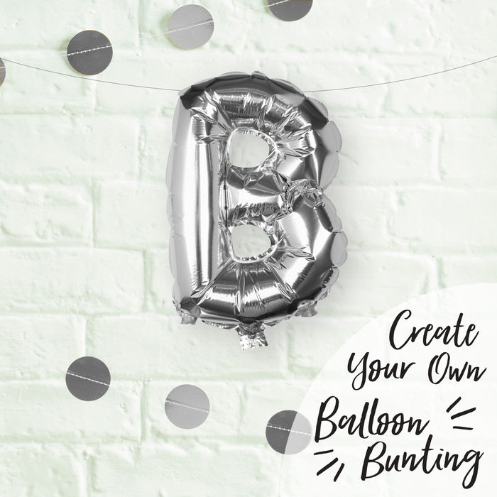 Silver Letter B Foil Balloon 16"