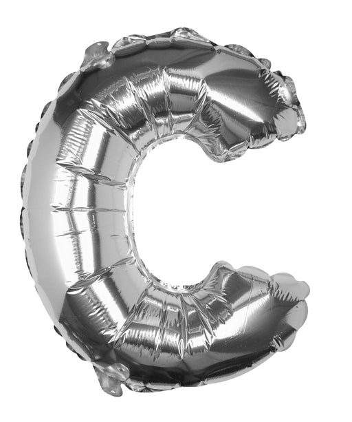 Silver Letter C Foil Balloon 16"