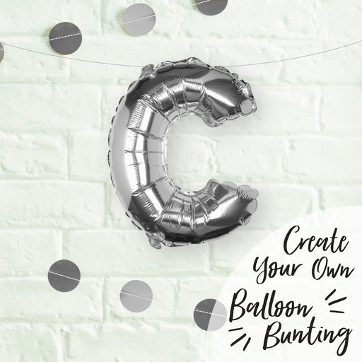Silver Letter C Foil Balloon 16"