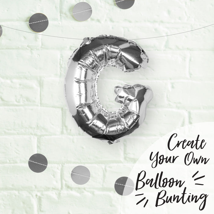 Silver Letter G Foil Balloon 16"