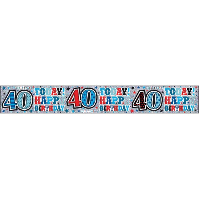 Simon Elvin Foil Banner 40th Happy Birthday