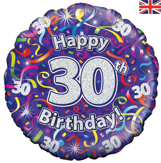 18'' Foil Happy 30th Birthday Streamers
