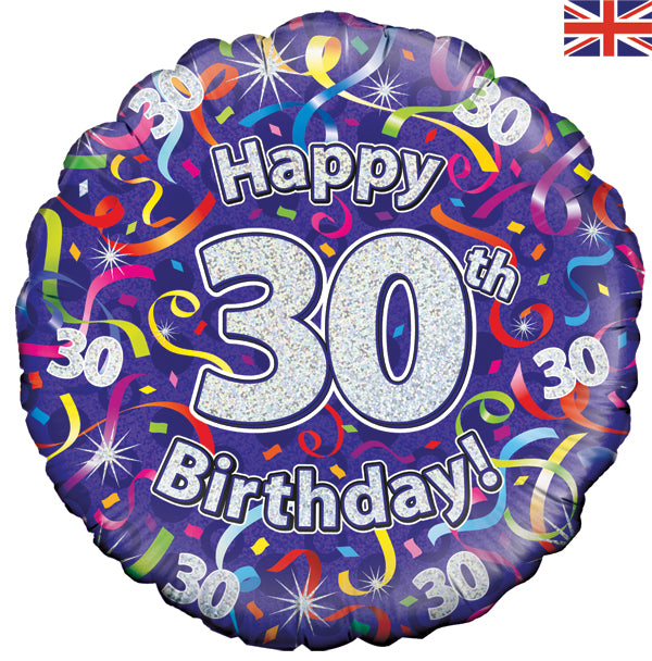 18'' Foil Happy 30th Birthday Streamers