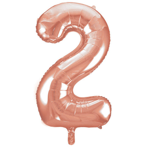 Rose Gold Number 2 Shaped Foil Balloon 34''