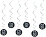 Glitz Black 60 Birthday Swirl Dec 6pk 32'' L