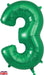 34" Number 3 Green
