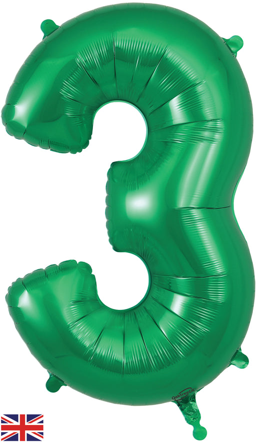 34" Number 3 Green