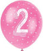 12'' Pearlised Latex Assorted Number 2 Birthday Balloons