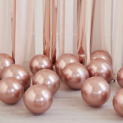 5 Inch Rose Gold Chrome Balloons 40pk
