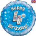 18'' Foil Happy 4th Birthday Blue