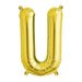 16'' Foil Letter U - Gold Packaged Air Fill