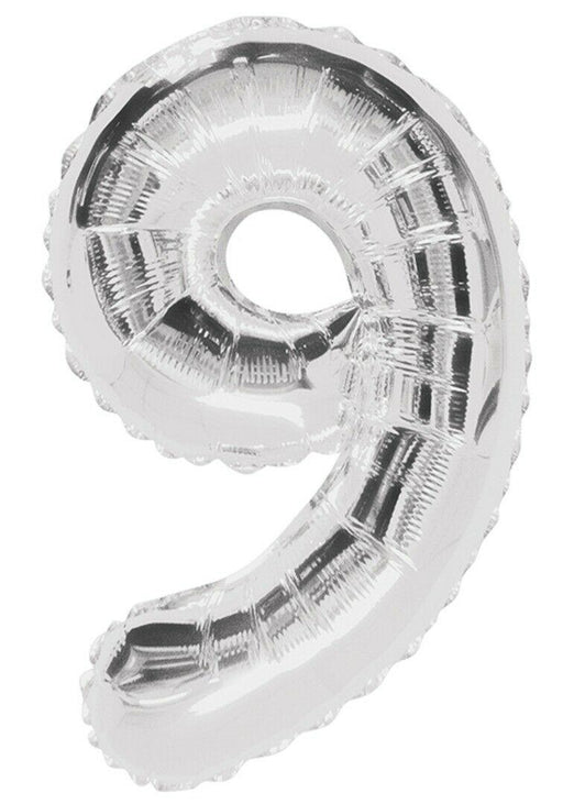 Giant Silver Foil Number '9' Balloon