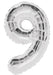 Giant Silver Foil Number '9' Balloon