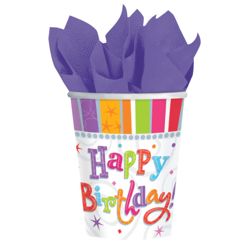 Cup 266Ml Radiant Bday 8pk
