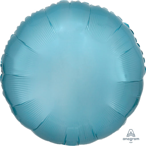 18 Inch Round Metallic Pastel Blue Plain Foil (Flat)
